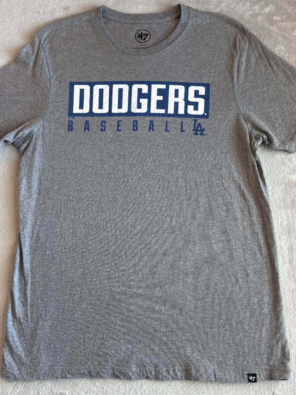 '47 Los Angeles Dodgers Baseball MLB Mens T-Shirt Size Large Gray